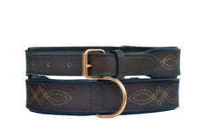 Personalized Western Dog Collar Hand Crafted Padded Genuine Leather