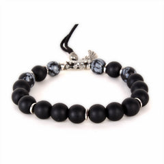 Beaded Bracelet Metal Wristband For Men Women