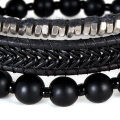 Leather and Beads Bracelet For Men and Women 12BRCH5873B