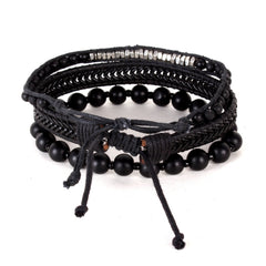 Leather and Beads Bracelet For Men and Women 12BRCH5873B