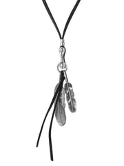 Feather Pendant Handmade Metal Necklace for Men and Women In Rustic Silver Finish 12NKCH5588N