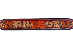 Western Style Hand Tooled Hand Finished Leather Dog Collar With Padded Soft Lining 10AB111