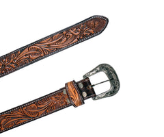 Personalizable Handmade Western Rodeo Heavy Duty Beaded Full-Grain Leather Belt Unisex with Removable Buckle  30HQ101