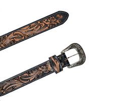 Personalizable Handmade Western Rodeo Heavy Duty Beaded Full-Grain Leather Belt Unisex with Removable Buckle  30HQ113