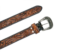 Personalizable Handmade Western Rodeo Heavy Duty Beaded Full-Grain Leather Belt Unisex with Removable Buckle  30HQ114