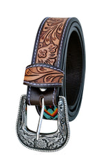 Western Genuine Leather Belt with Removable Buckle  30AB002