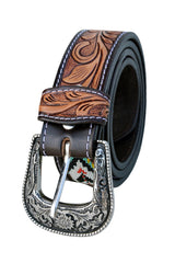 Western Genuine Leather Belt with Removable Buckle  30AB003