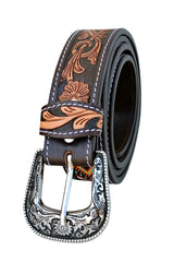 Western Genuine Leather Belt with Removable Buckle  30AB004