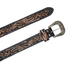 Personalizable Handmade Western Rodeo Heavy Duty Beaded Full-Grain Leather Belt Unisex with Removable Buckle  30HQ103