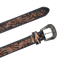 Personalizable Handmade Western Rodeo Heavy Duty Beaded Full-Grain Leather Belt Unisex with Removable Buckle  30HQ105