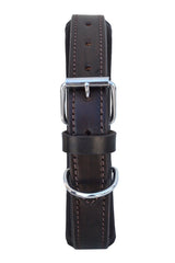 Western Style Beaded and Tooled Leather Dog Collar With Padded Soft Lining 10AB032