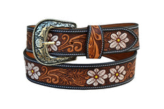 Western Genuine Leather Belt with Removable Buckle 30AB102