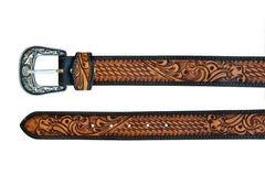 Western Genuine Leather Belt with Removable Buckle 30AB107