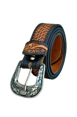 Western Genuine Leather Belt with Removable Buckle 30AB107