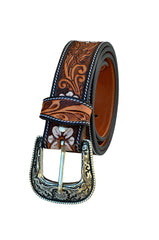 Western Genuine Leather Belt with Removable Buckle 30AB102