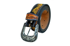 Western Genuine Leather Belt with Removable Buckle 30AB105