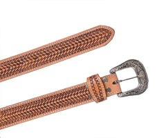 Personalizable Handmade Western Rodeo Heavy Duty Beaded Full-Grain Leather Belt Unisex with Removable Buckle  30HQ115