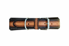 Western Style Hand Tooled Hand Finished Leather Dog Collar With Padded Soft Lining 10AB123