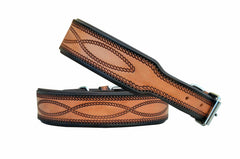 Western Style Hand Tooled Hand Finished Leather Dog Collar With Padded Soft Lining 10AB123