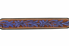 Western Style Hand Tooled Hand Finished Leather Dog Collar With Padded Soft Lining 10AB127