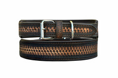 Western Style Hand Tooled Hand Finished Leather Dog Collar With Padded Soft Lining 10AB129