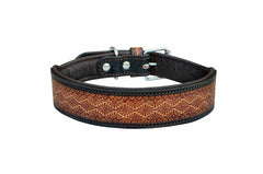 Western Style Hand Tooled Hand Finished Leather Dog Collar With Padded Soft Lining 10AB131