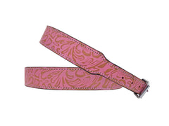 Western Style Hand Tooled Hand Finished Leather Dog Collar With Padded Soft Lining 10AB137