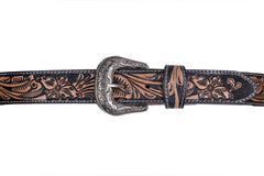 Handmade Western Rodeo Heavy Duty Beaded Full-Grain Leather Belt Unisex with Removable Buckle  30HQ111