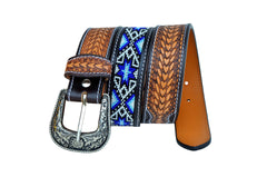 Western Genuine Leather Belt with Removable Buckle  30AB007