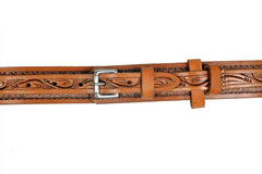 Genuine Leather Western Hand Tooled Ranger Belt 30HQ015