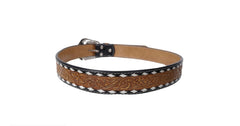 Genuine Leather Western Hand Tooled and Hand Painted Floral Belt  with Removable Buckle 30IS001