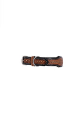 Western Style Beaded and Tooled Leather Dog Collar With Padded Soft Lining 10IS001