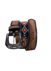 Handmade Western Rodeo Heavy Duty Beaded Full-Grain Leather Belt Unisex with Removable Buckle  30IS104