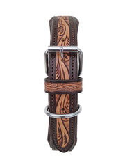 Western Style Hand Tooled Hand Finished Leather Dog Collar With Padded Soft Lining 10AB140