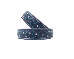 Western Style Hand Tooled Hand Finished Leather Dog Collar With Padded Soft Lining 10AB146