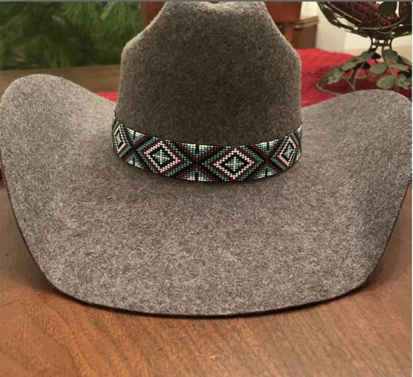 Handmade Adjustable Beaded Hat Band 1HBIS001