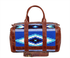 Personalizable Unisex Men’s/Women's Western Handwoven Wool and Leather Duffle Bag 20IS304