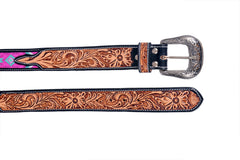 Handmade Western Beaded Belt Heavy Duty Full-Grain Leather Unisex with Removable Buckle  30IS111