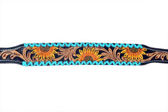 Western Style Hand Tooled Hand Finished Leather Dog Collar With Padded Soft Lining 10IS105