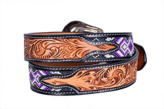 Handmade Western Beaded Belt Heavy Duty Full-Grain Leather Unisex with Removable Buckle  30IS110