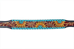 Western Style Hand Tooled Hand Finished Leather Dog Collar With Padded Soft Lining 10IS106