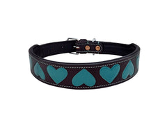 Western Style Hand Tooled Hand Finished Leather Dog Collar With Padded Soft Lining 10AB161