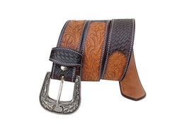 Western Genuine Leather Belt with Removable Buckle 30AB112