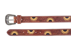 Western Genuine Leather Belt with Removable Buckle 30AB113