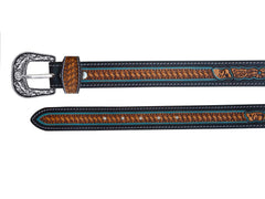 Western Genuine Leather Belt with Removable Buckle 30AB123