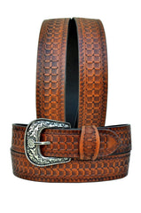 Western Genuine Leather Belt with Removable Buckle 30AB110