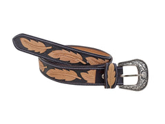 Western Genuine Leather Belt with Removable Buckle 30AB114