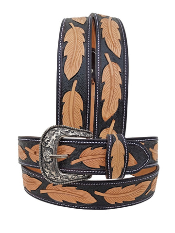 Western Genuine Leather Belt with Removable Buckle 30AB114