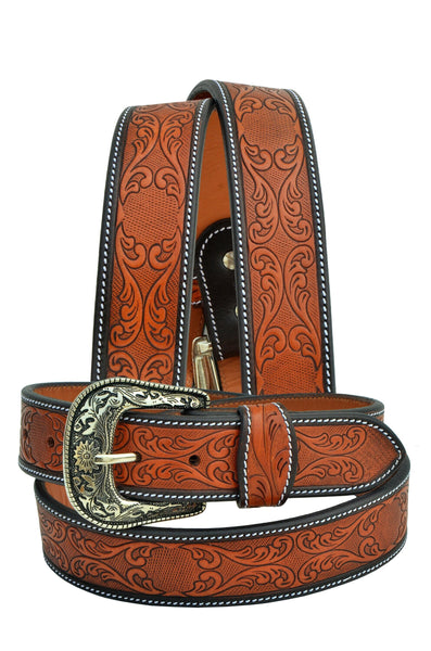 Western Genuine Leather Belt with Removable Buckle 30AB115