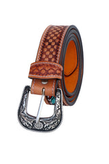 Western Genuine Leather Belt with Removable Buckle 30AB009